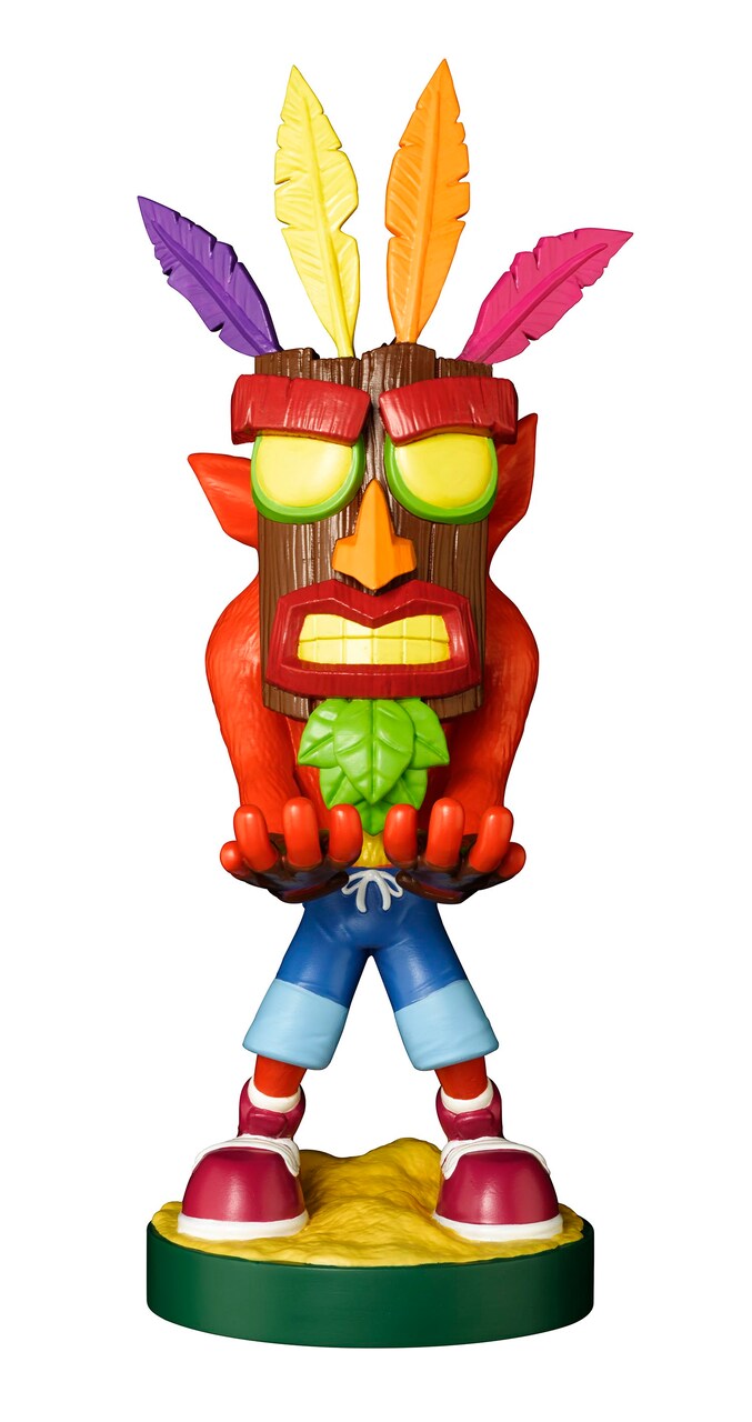 Exquisite Gaming: Crash Bandicoot: Crash Aku Aku - Original Mobile Phone & Gaming Controller Holder, Device Stand, Cable Guys, Licensed Figure